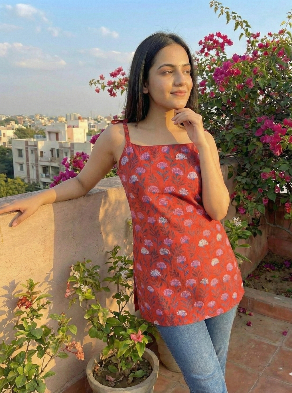 Ribbon Sleeves Kurti - RSK1