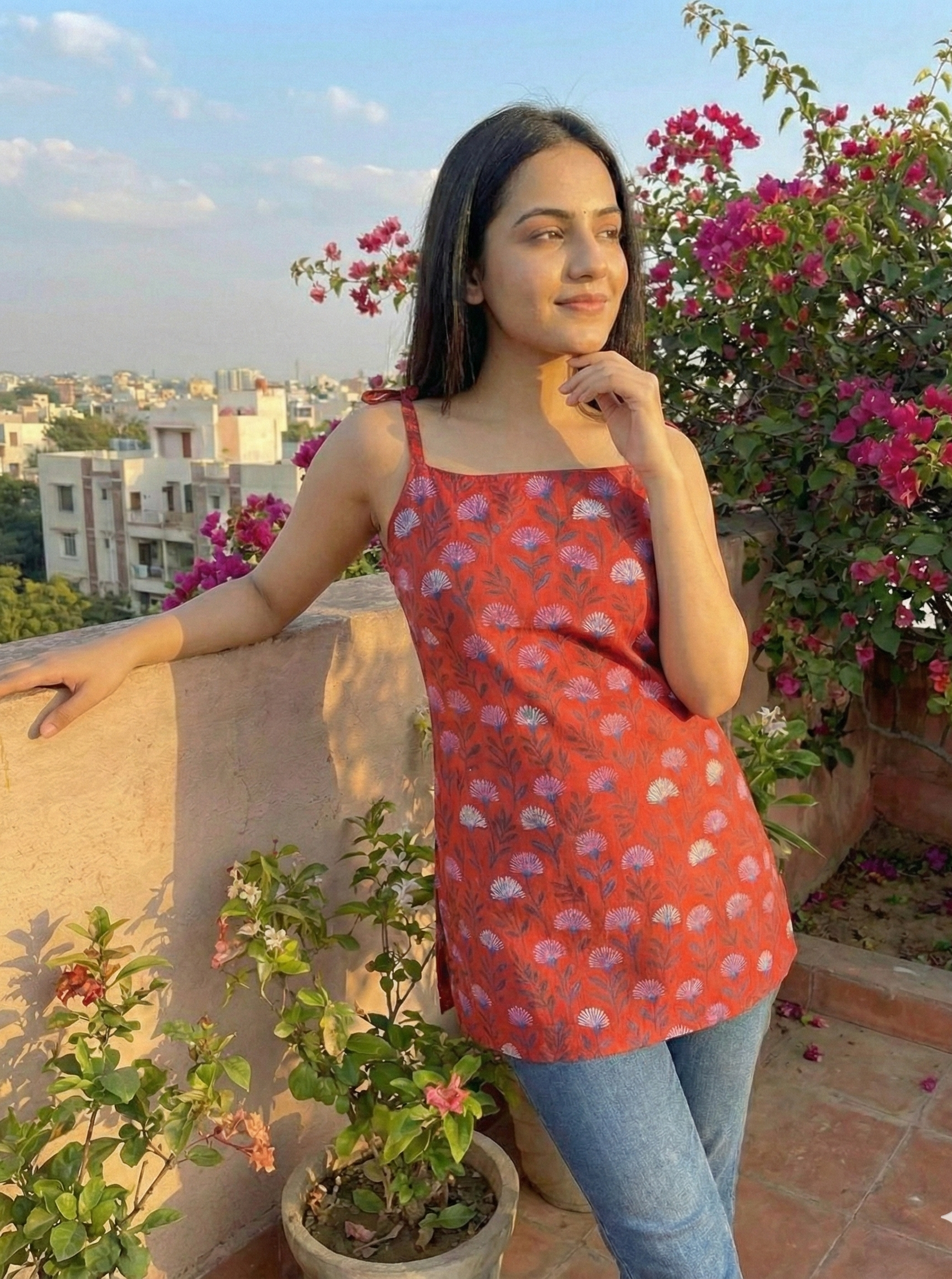 Ribbon Sleeves Kurti - RSK1