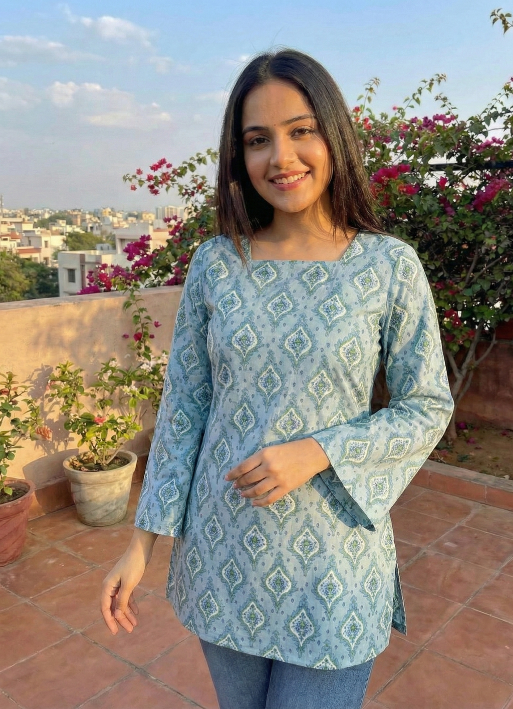 Bell Sleeves Pure Cotton Kurti - BSK1